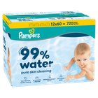 Pampers, 99% Water, chusteczki nawilżane dla dzieci, 12-60 szt.