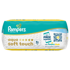Pampers, Aqua Soft Touch, chusteczki nawilżane dla dzieci, 4-60 szt.