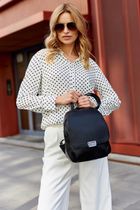 Plecak, czarny, skóra ekologiczna, Peterson