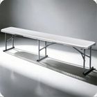 Plonos, ławka cateringowa ogrodowa składana, biała, 180 cm