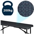 Plonos, zestaw cateringowy ogrodowy składany stół + 2 ławki, czarny, 180 cm