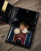 Portfel, czarny, skórzany, Peterson