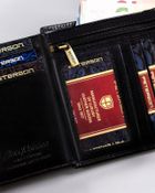 Portfel, czarny, skórzany, Peterson