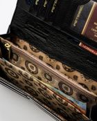 Portfel, czarny, skórzany, wężowy wzór, Peterson