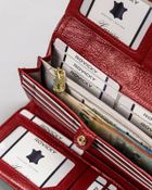 Portfel, czerwony, skórzany, RFID, Rovicky