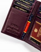 Portfel, fioletowy, skórzany, Peterson