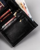 Portfel na karty, czarny, skórzany, RFID, Peterson