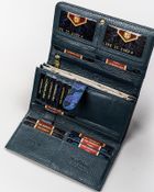 Portfel, niebieski, skórzany, Peterson