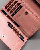 Portfel, różowy, skórzany, Peterson