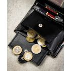 Portfel z brelokiem, czarny, skórzany, Peterson