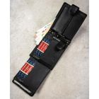 Portfel z brelokiem, czarny, skórzany, Peterson