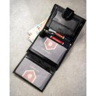 Portfel z brelokiem, czarny, skórzany, Peterson