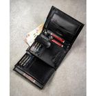 Portfel z brelokiem, czarny, skórzany, Peterson