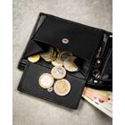 Portfel z brelokiem, czarny, skórzany, Peterson