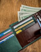 Portfel, zielony, skórzany, Forever Young