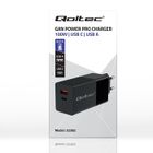 Qoltec, Gan Power Pro, ładowarka, 1XUSB-C, 1XUSB, 100W, 5-20V, 1.5-5A, PD, czarna