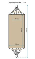 Royokamp, hamak ogrodowy z drążkiem, 2-osobowy, XXL, niebieski, 250-150 cm