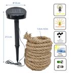 Saska Garden, sznur jutowy z lampami solar, 60 led, 4.5 m
