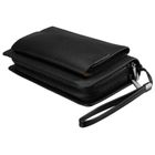 Saszetka do ręki, czarna, skóra ekologiczna, Rovicky