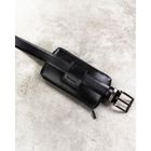 Saszetka na biodro, czarna, skórzana, RFID, Rovicky