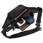 Saszetka na biodro, nerka, czarna, skórzana, Rovicky