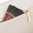 Saszetka na biodro, nerka, jasnobeżowa, skóra ekologiczna, Peterson