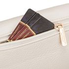 Saszetka na biodro, nerka, jasnobeżowa, skóra ekologiczna, Peterson