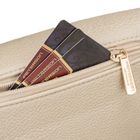 Saszetka na biodro, nerka, jasnobeżowa, skóra ekologiczna, Peterson