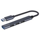 Savio, hub USB-A, 3xUSB-A 2.0, 1xUSB-A 3.0, szary