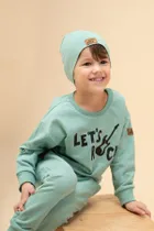 Spodnie dresowe chłopięce, zielone, Pinokio