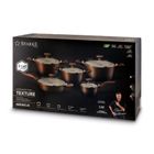 Starke Pro, Texture Copper, zestaw garnków z pokrywką i patelnia, 10 elementów