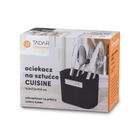 Tadar, Cuisine, ociekacz na sztućce, 2 komory, czarny, 13,5-7,5-10,8 cm