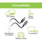 Techly, RJ45, kabel sieciowy, USB-C, 1m