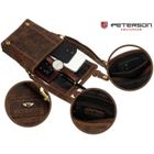 Torba listonoszka, brązowa, skórzana, Peterson