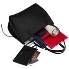 Torebka shopper z etui, czarna, skóra ekologiczna, Peterson