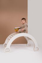 tupti.wood, 2w1: duży bujak montessori + duża zjeżdżalnia, chmurki