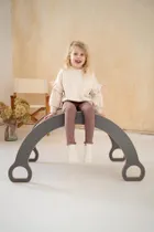 tupti.wood, 2w1: duży bujak montessori + duża zjeżdżalnia, drabinka, szara