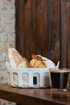 Vialli Design, koszyk na pieczywo z wkładem bawełnianym, Livio biały