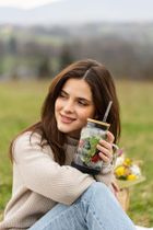 Vialli Design, słoik ze słomką, 600 ml, czarny Fuori