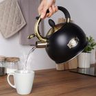 Vilde, czajnik z gwizdkiem, stalowy, czarny, 3l