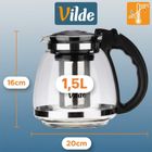 Vilde, dzbanek z zaparzaczem do herbaty, żaroodporny, szklany, 1,5 l