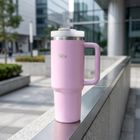 Vilde, kubek termiczny z uchwytem, stalowy, różowy, 1,2l