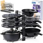 Vilde, stojak na garnki, patelnie i pokrywki, metalowy, czarny