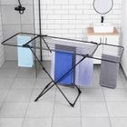 Vilde, suszarka na pranie, metalowa i rozsuwana, czarna, rozmiar XXL, 108-182 cm