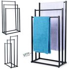 Vilde, wieszak na ręczniki stojący, metalowy, czarny