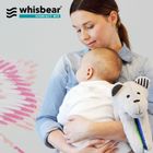 Whisbear - Szumiący Miś Soft, maskotka szumiąca z czujnikiem płaczu, turkus
