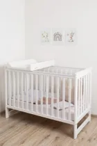 Yoonco, IWI, łóżeczko drewniane z barierką, białe