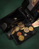 Zestaw prezentowy: Portfel, Brelok, czarny, skórzany, Peterson