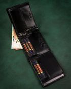 Zestaw prezentowy: Portfel, Brelok, czarny, skórzany, Peterson