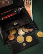 Zestaw prezentowy: Portfel, Brelok, czarny, skórzany, Peterson